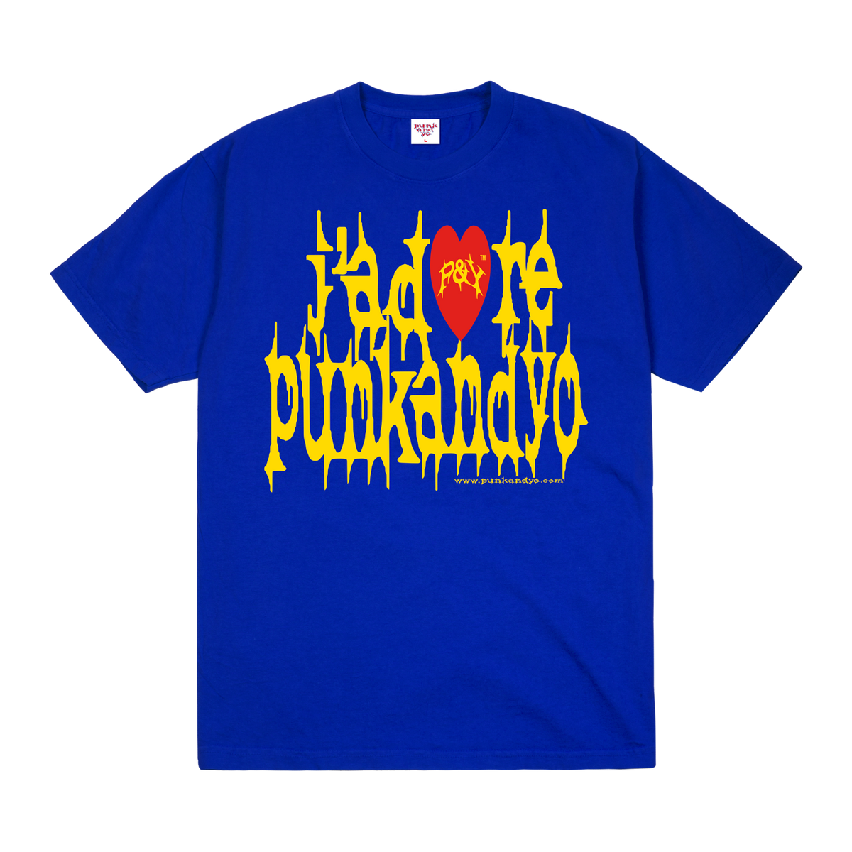 punkandyo Tシャツ J'ADORE PUNKANDYO BLUE/YELLOW T-SHIRT