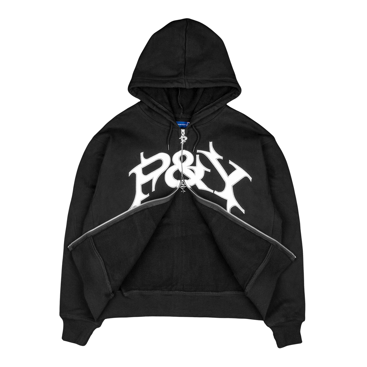 P&Y ZIP HOODIE BLACK/WHITE – PUNKANDYO
