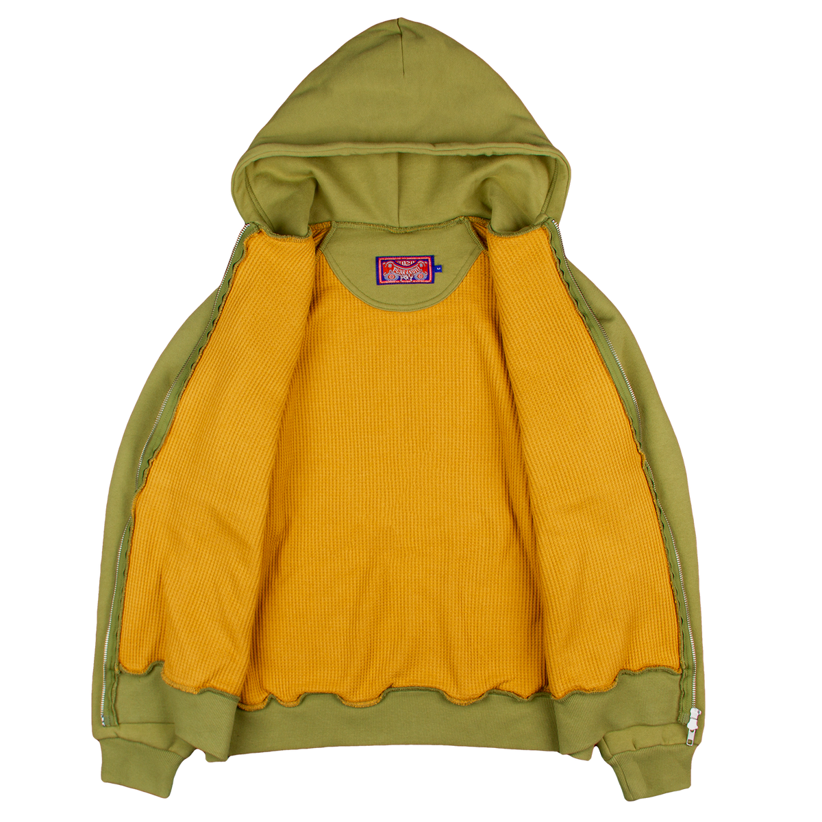 1960 THERMAL LINED ZIP HOODIE GREEN – PUNKANDYO