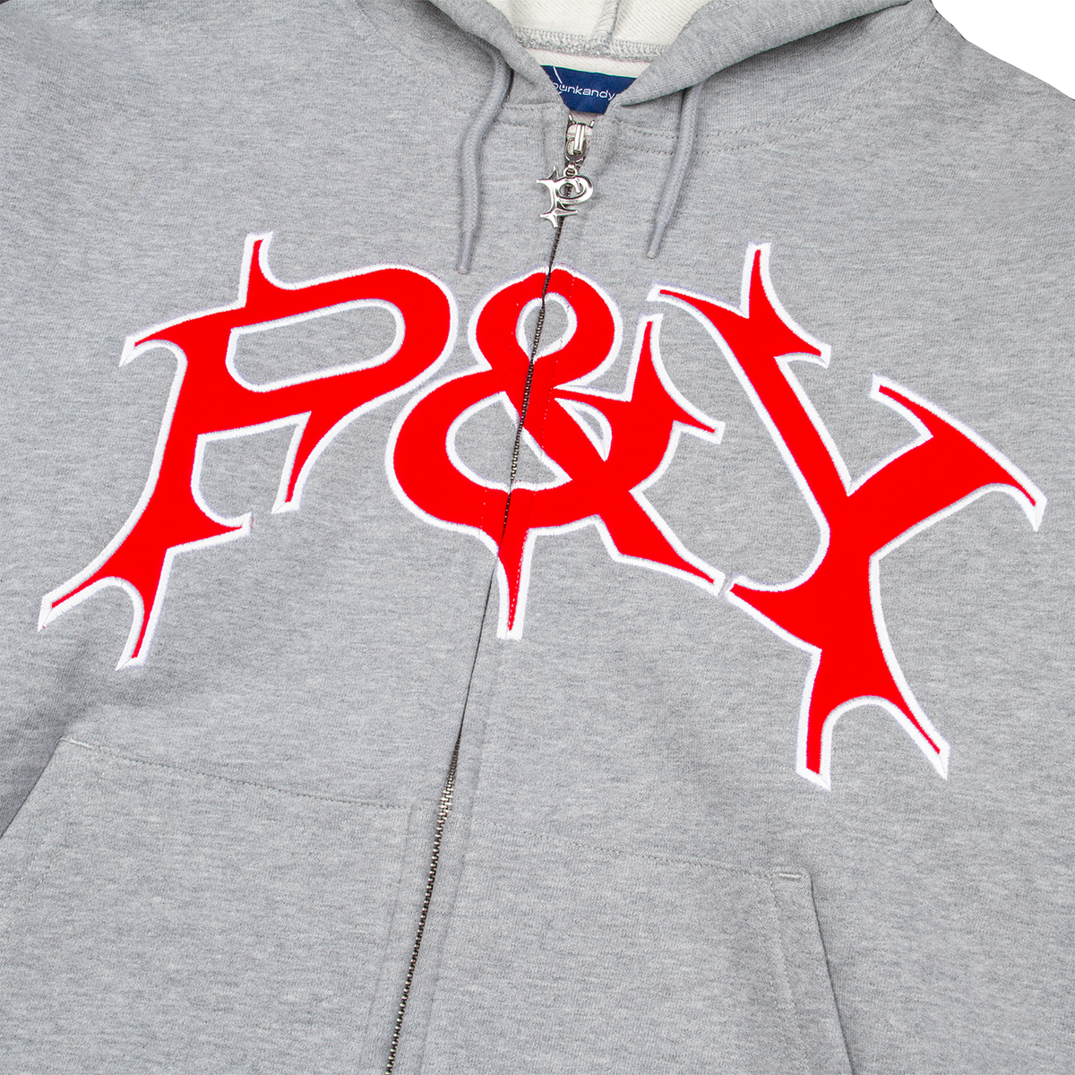 P&Y ZIP HOODIE GREY/RED – PUNKANDYO