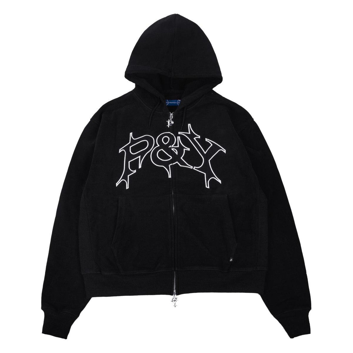 トップス punkandyo P&Y BLACK ZIP HOODIE M P&Y BLACK HOODIE – PUNKANDYO