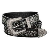 CLASE AZUL BLACK LEATHER BELT