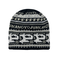 BLACK FAIRISLE SKULLY BEANIE