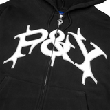 P&Y ZIP HOODIE BLACK/WHITE