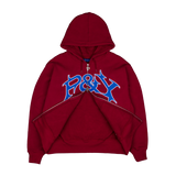 P&Y ZIP HOODIE BURGUNDY