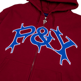 P&Y ZIP HOODIE BURGUNDY