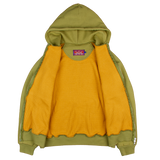 1960 THERMAL LINED ZIP HOODIE GREEN