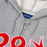 P&Y ZIP HOODIE GREY/RED