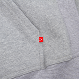 P&Y ZIP HOODIE GREY/RED