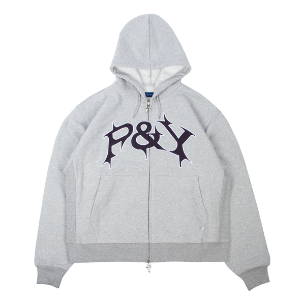 punkandyo パンクアンドヨー P&Y ダブルジップパーカー P&Y GREY ZIP HOODIE 2025 – PUNKANDYO